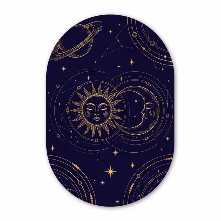 Muurovaal - Glas - Zon - Maan - Astrologie — 1
