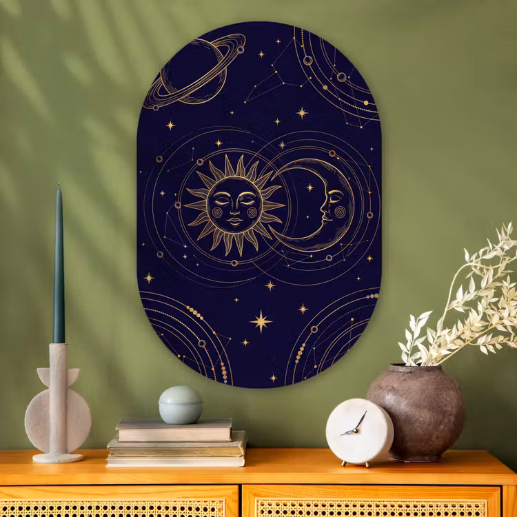 Muurovaal - Glas - Zon - Maan - Astrologie — 2