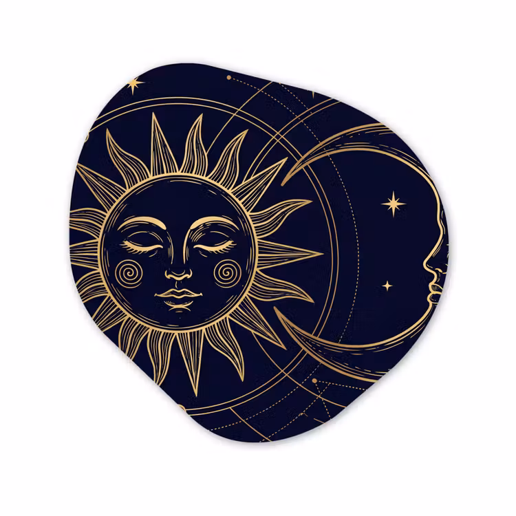 Organisch schilderij - Glas - Zon - Maan - Astrologie — 1