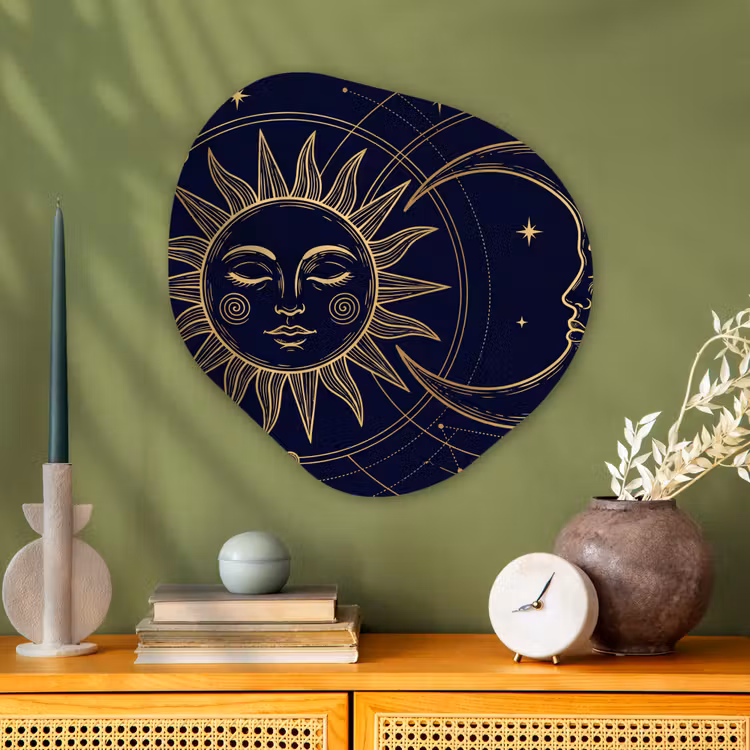 Organisch schilderij - Glas - Zon - Maan - Astrologie — 2