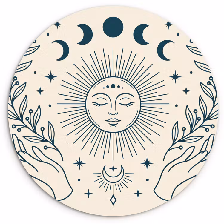 Muurcirkel - Zon Maan Illustratie — 1