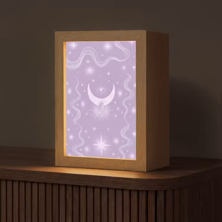 Gepersonaliseerde Lightbox - Maan - Mystiek - Paars — 1