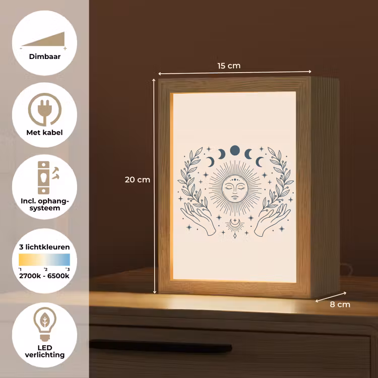 Gepersonaliseerde Lightbox - Zon Maan Illustratie — 7