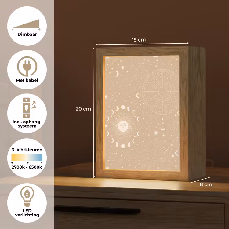 Gepersonaliseerde Lightbox - Zon - Maan - Sterren — 7