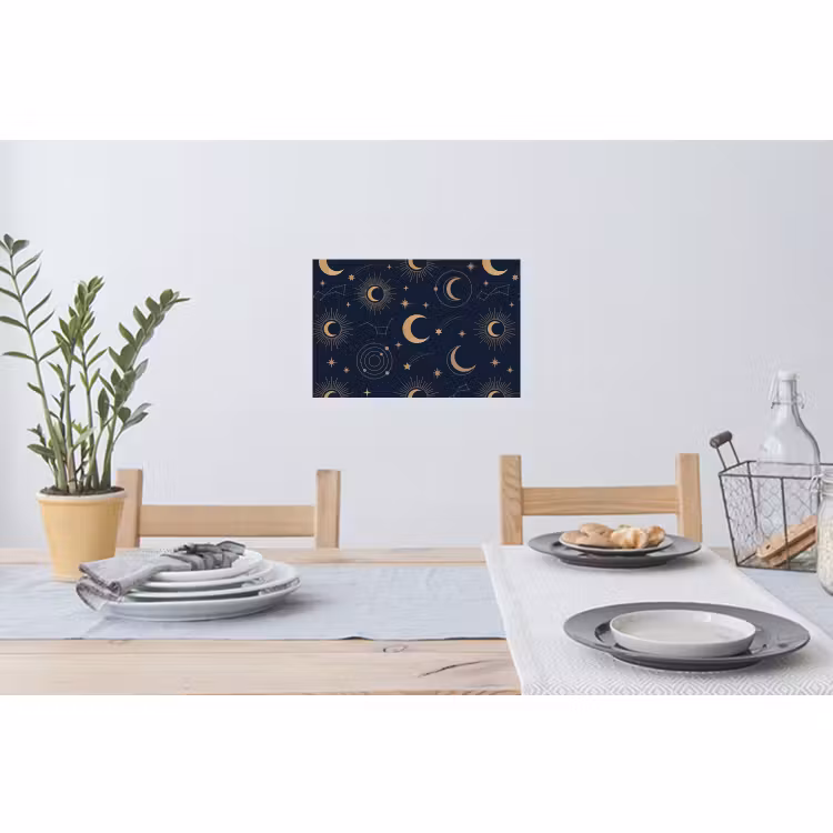 Muursticker - Maan - Sterren - Goud — 3
