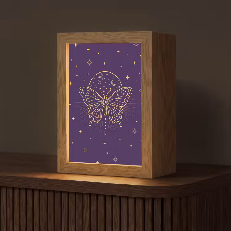 Gepersonaliseerde Lightbox - Vlinder - Maan - Mystiek — 1