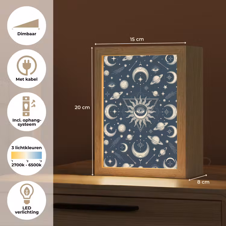 Gepersonaliseerde Lightbox - Zon Maan Sterren — 7