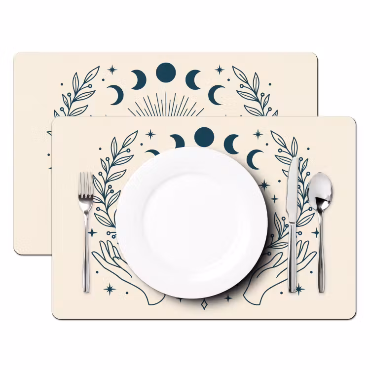 Placemat - 6 stuks - Zon Maan Illustratie — 2