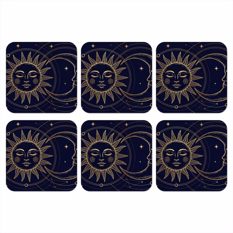 Onderzetter - Zon - Maan - Astrologie — 1