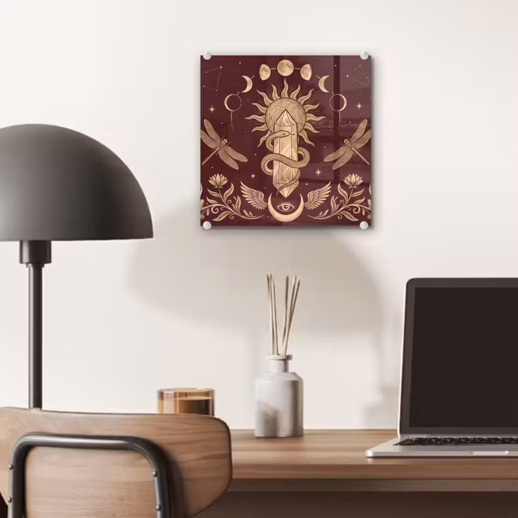 Glas schilderij - Mystiek - Hemel - Goud — 7