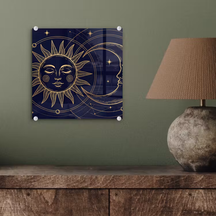 Glas schilderij - Zon - Maan - Astrologie — 4