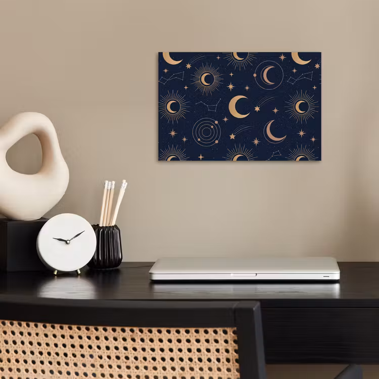 Poster - Maan - Sterren - Goud — 2