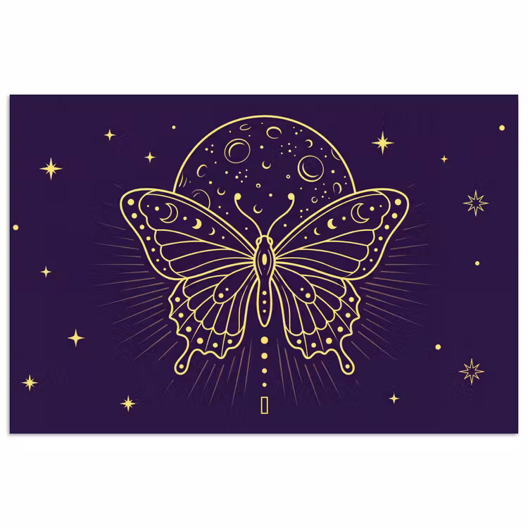 Poster - Vlinder - Maan - Mystiek — 1