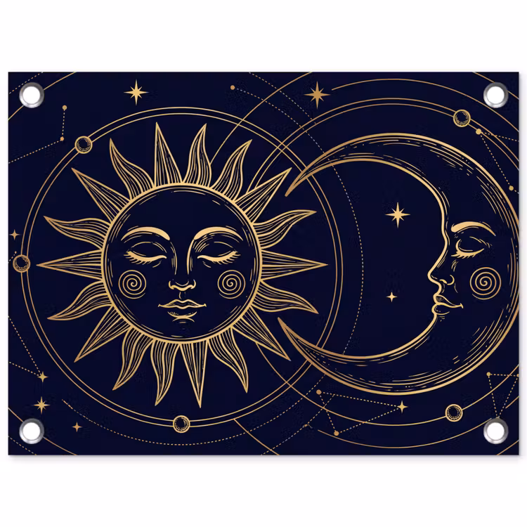 Tuinposter - Zon - Maan - Astrologie — 1