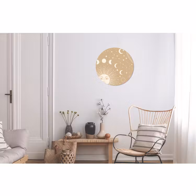 Wandcirkel - Aluminium - Zon - Maan - Sterren — 2