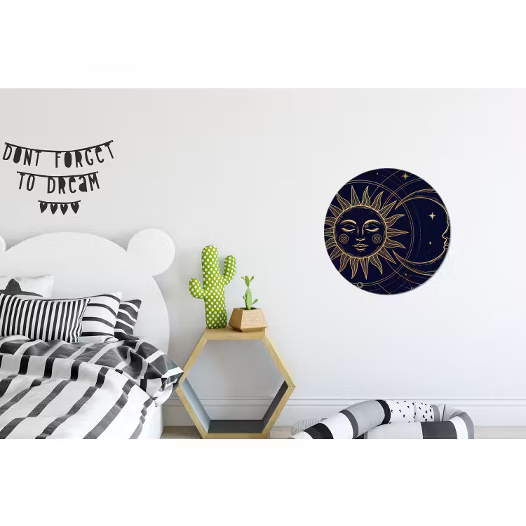 Wandcirkel - Aluminium - Zon - Maan - Astrologie — 5