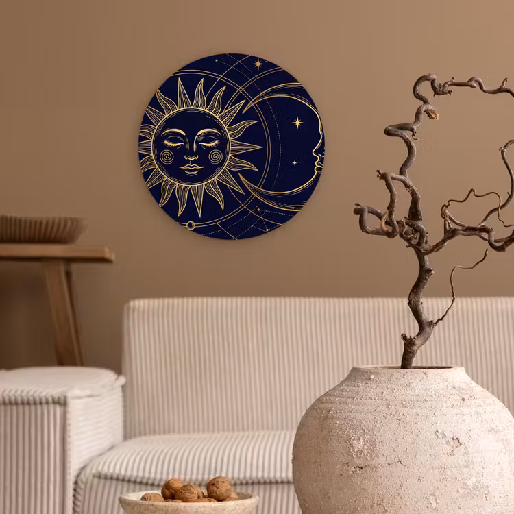 Wandcirkel - Glas - Zon - Maan - Astrologie — 2