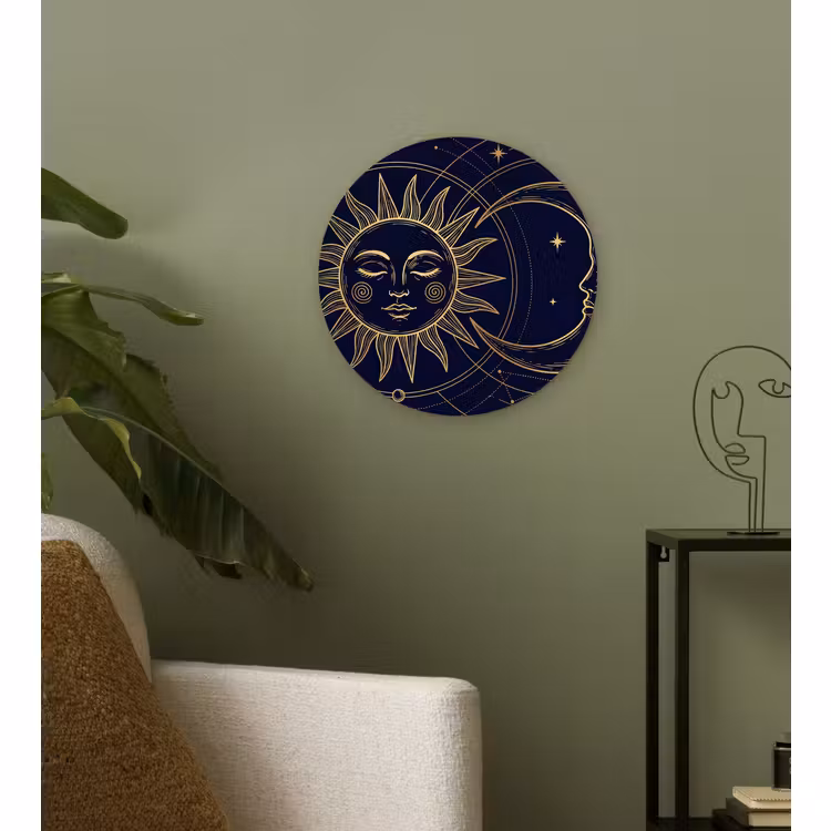 Wandcirkel - Glas - Zon - Maan - Astrologie — 3