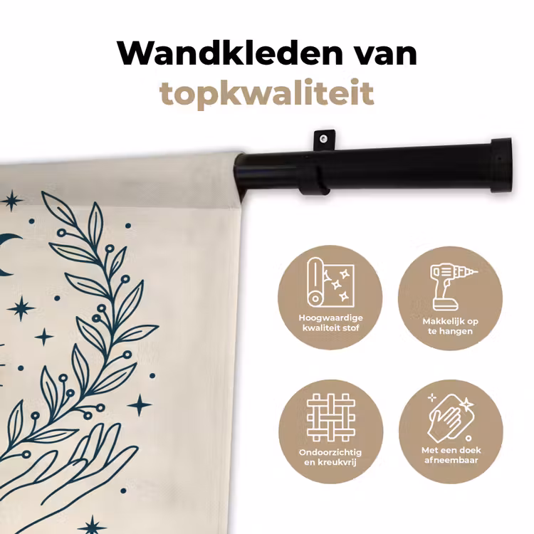 Wandkleed - Zon Maan Illustratie — 3