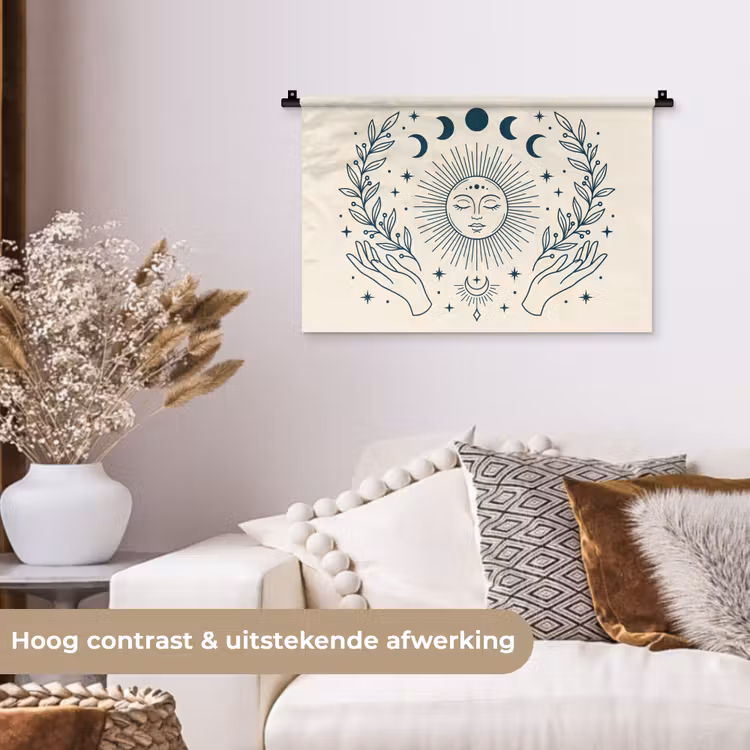 Wandkleed - Zon Maan Illustratie — 4