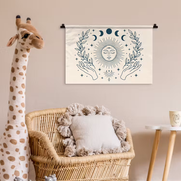 Wandkleed - Zon Maan Illustratie — 5
