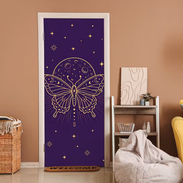 Deursticker - Vlinder - Maan - Mystiek — 2