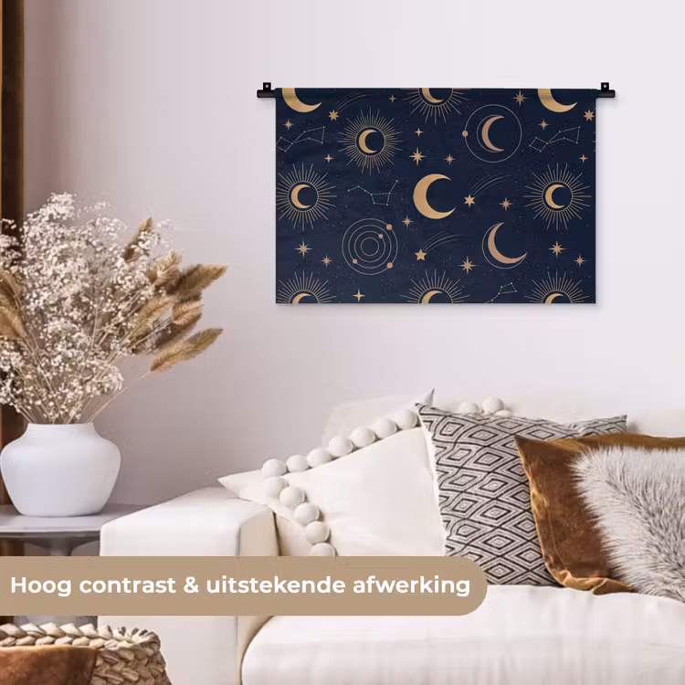 Wandkleed - Maan - Sterren - Goud — 4
