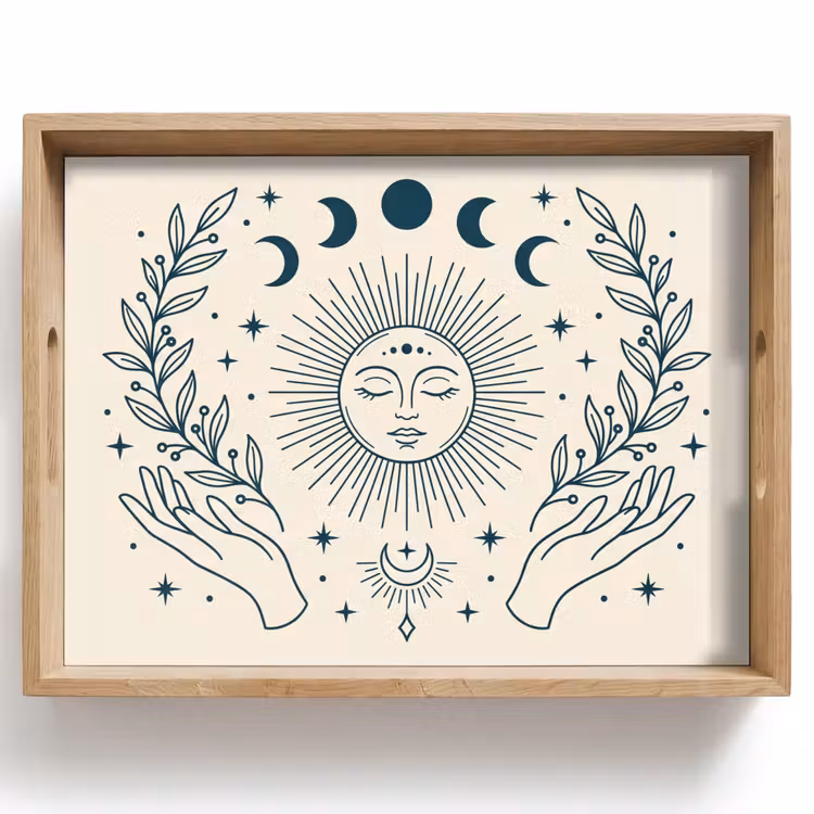 Dienblad - Zon Maan Illustratie — 1
