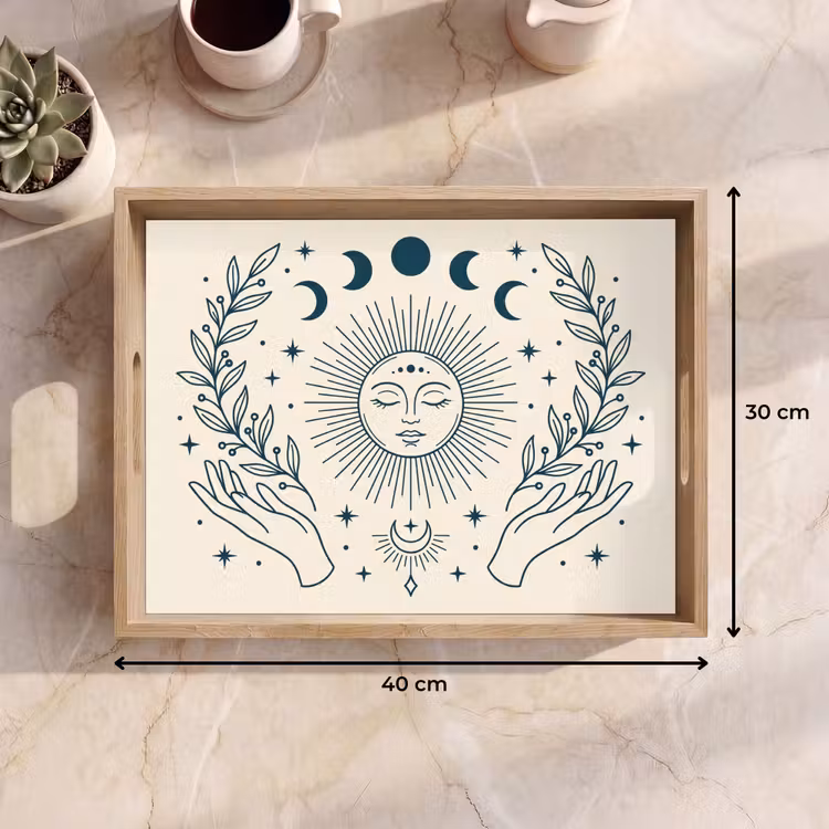 Dienblad - Zon Maan Illustratie — 9