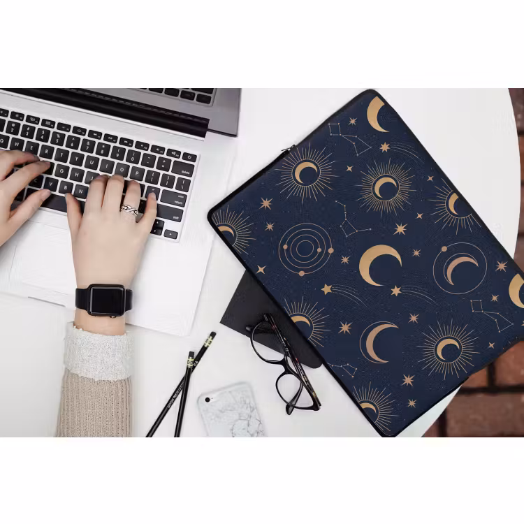 Laptophoes - Maan - Sterren - Goud — 3