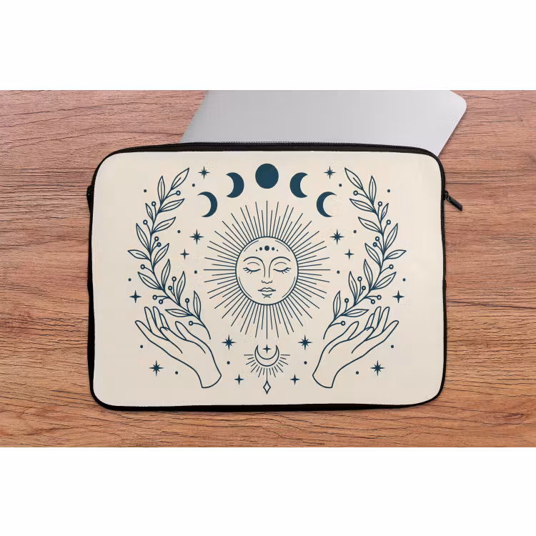 Laptophoes - Zon Maan Illustratie — 2