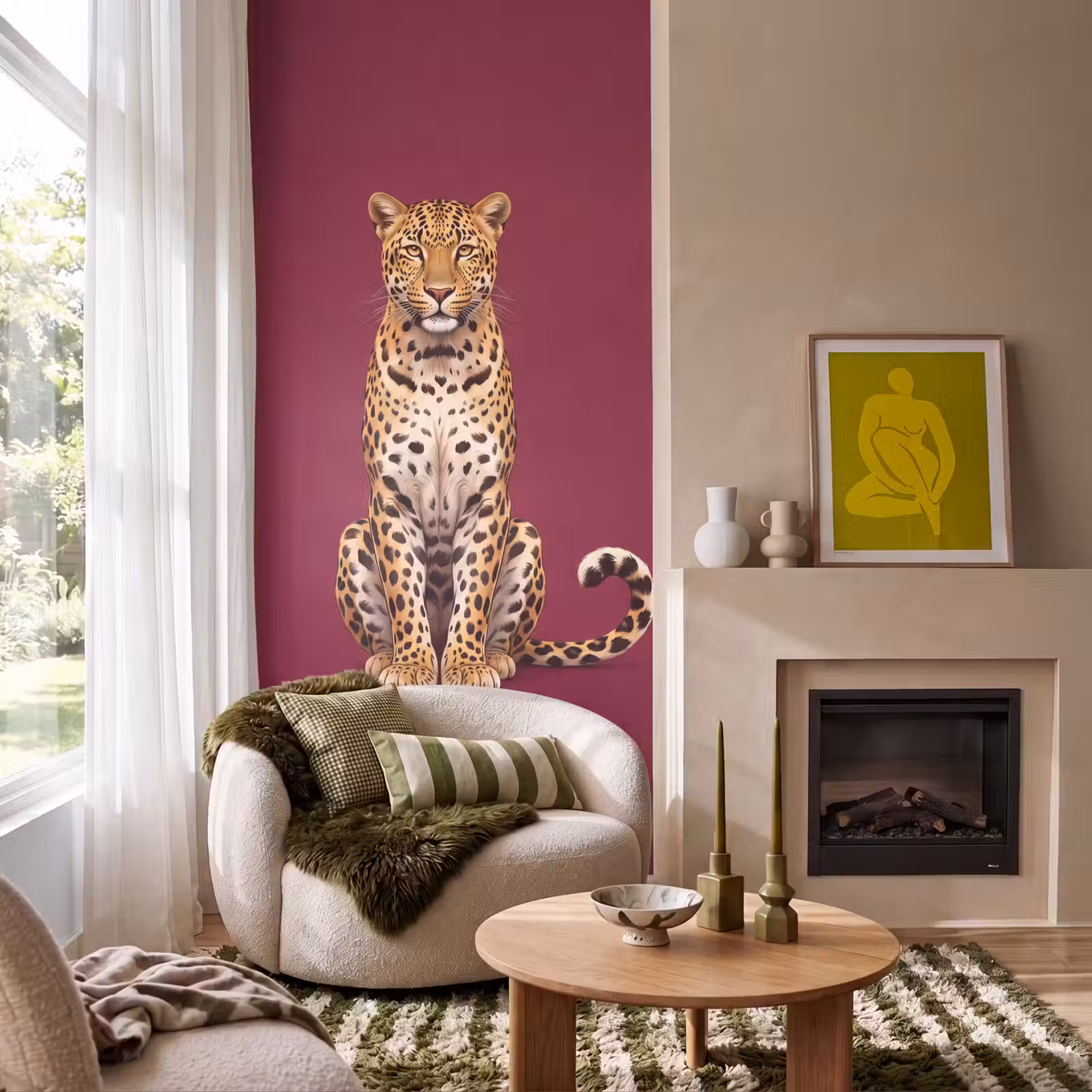 Behang - Kat - Dieren - Rood — 1