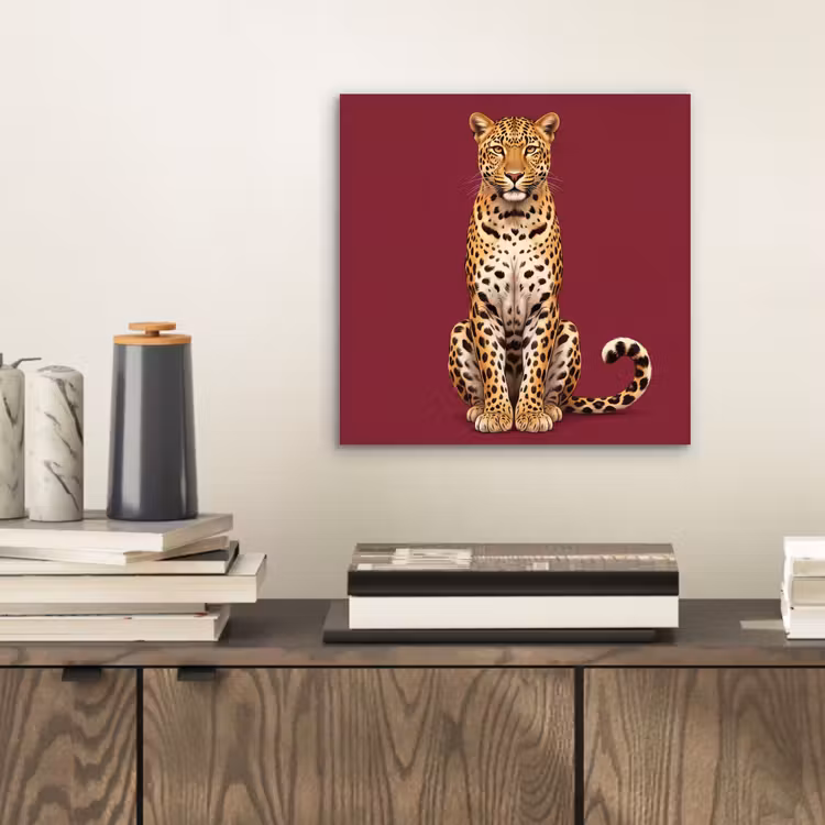 Aluminium schilderij - Kat - Dieren - Rood — 2