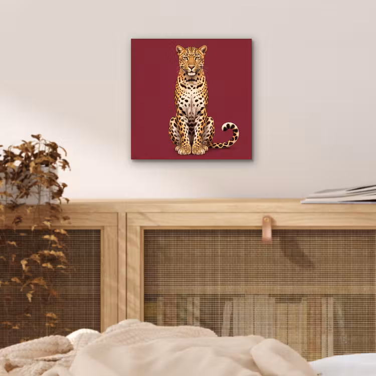 Aluminium schilderij - Kat - Dieren - Rood — 4