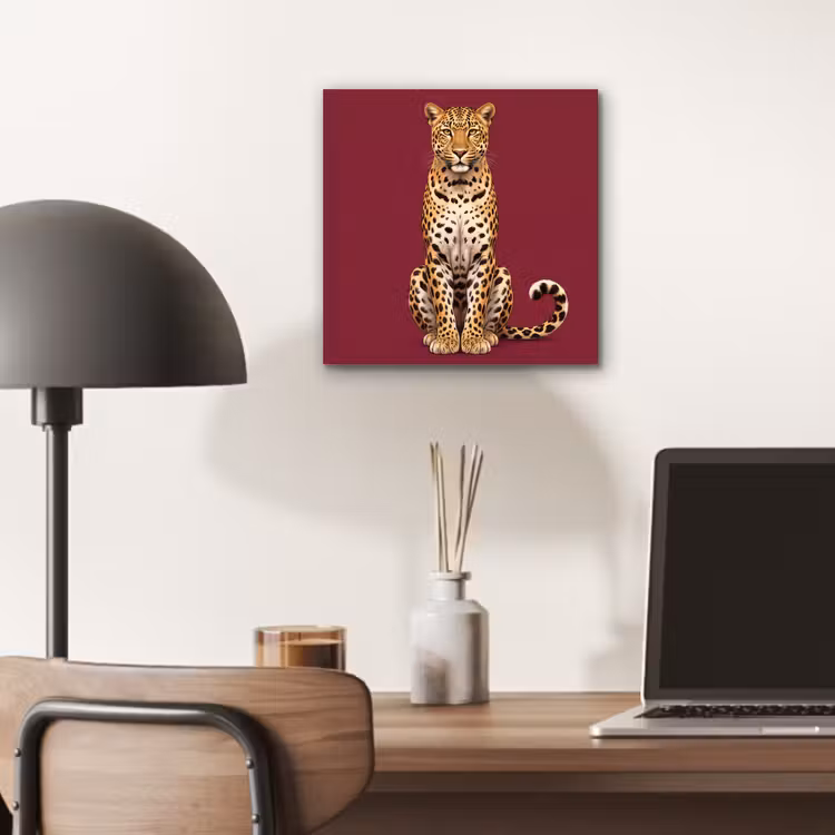 Aluminium schilderij - Kat - Dieren - Rood — 6