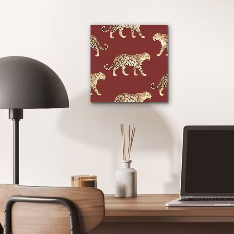 Aluminium schilderij - Katten - Patroon - Rood — 6