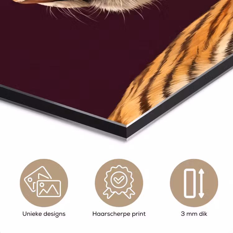 Aluminium schilderij - Tijger - Bloem - Dieren — 7