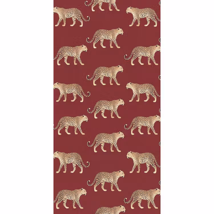Behang - Katten - Patroon - Rood β 2