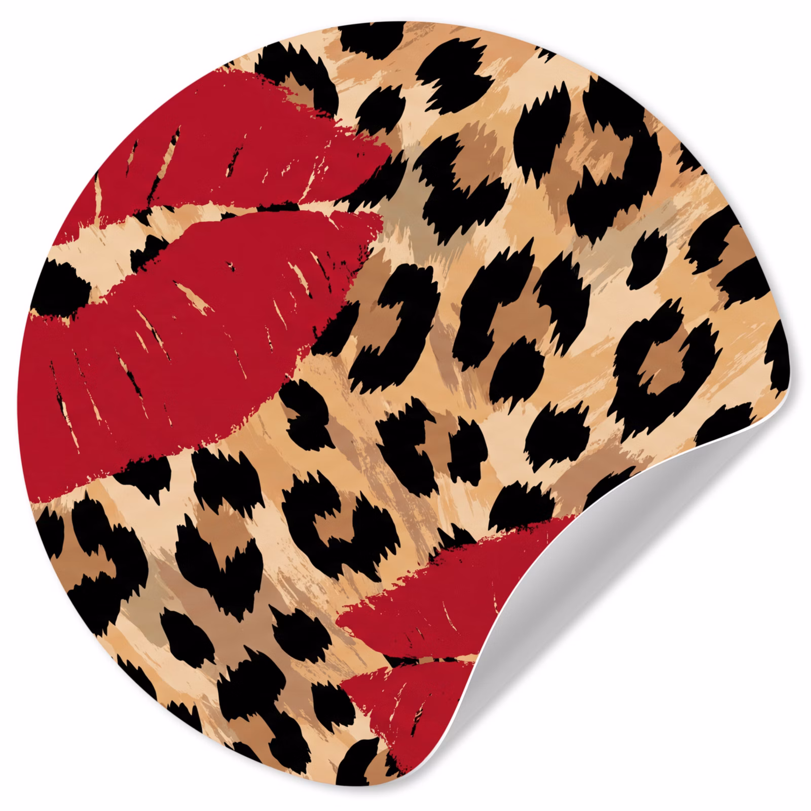 Behangcirkel - Kusafdruk - Dierenprint - Rood — 1