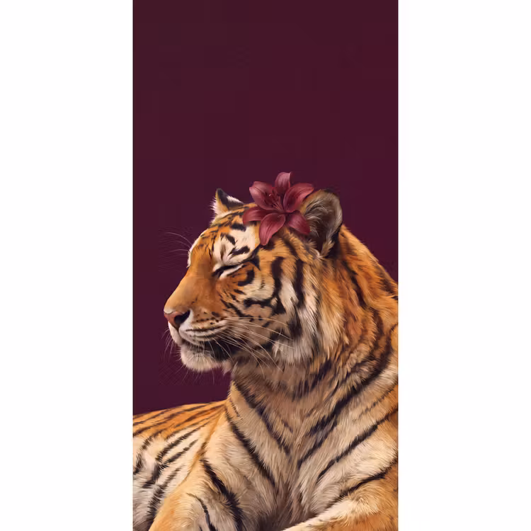 Behang - Tijger - Bloem - Dieren — 2