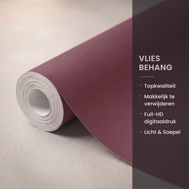 Behang - Vacht - Patroon - Bordeaux β 3