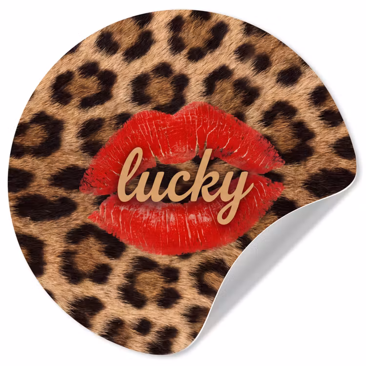 Behangcirkel - Dierenprint - Lippen - Rood — 1