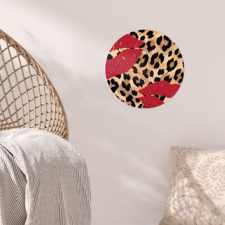 Behangcirkel - Kusafdruk - Dierenprint - Rood — 5