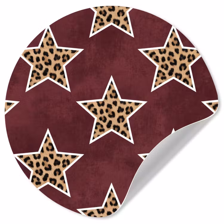 Behangcirkel - Sterren - Luipaardprint - Rood — 1