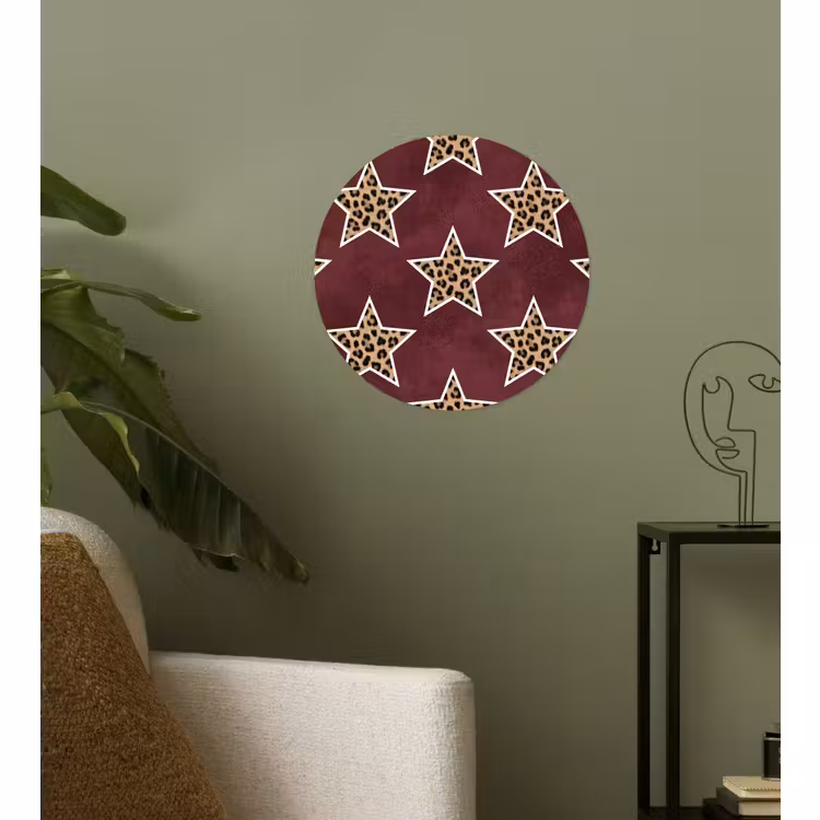 Behangcirkel - Sterren - Luipaardprint - Rood — 3