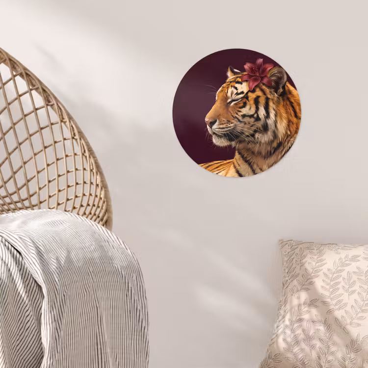 Behangcirkel - Tijger - Bloem - Dieren — 5