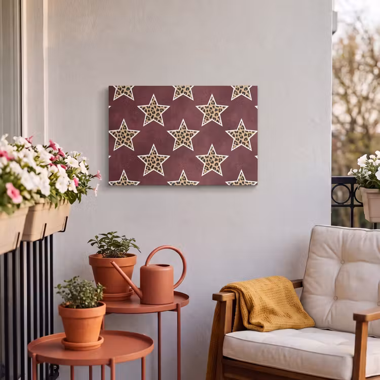 Buiten canvas - Sterren - Luipaardprint - Rood — 3