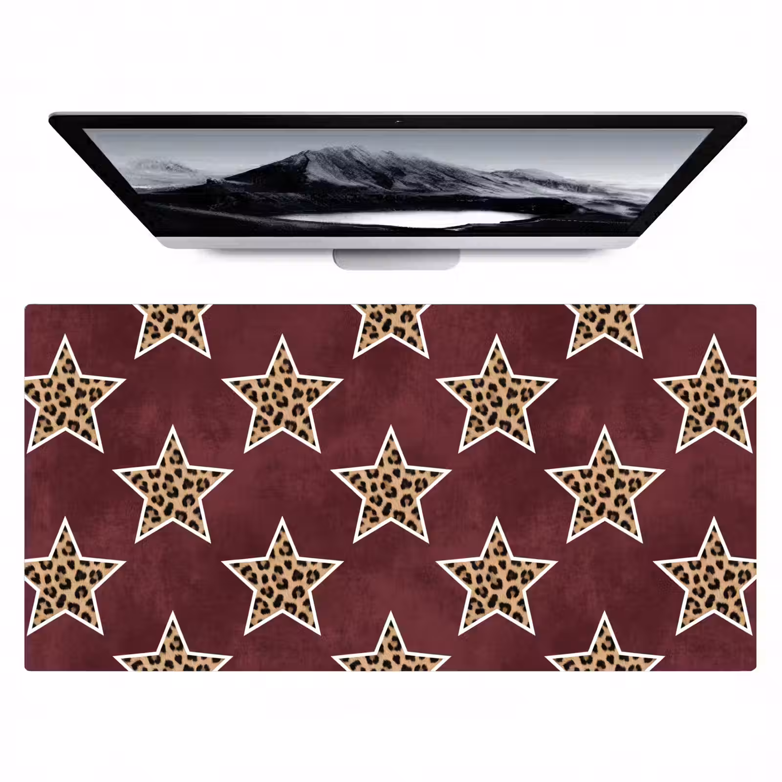 Bureau onderlegger - Sterren - Luipaardprint - Rood — 1