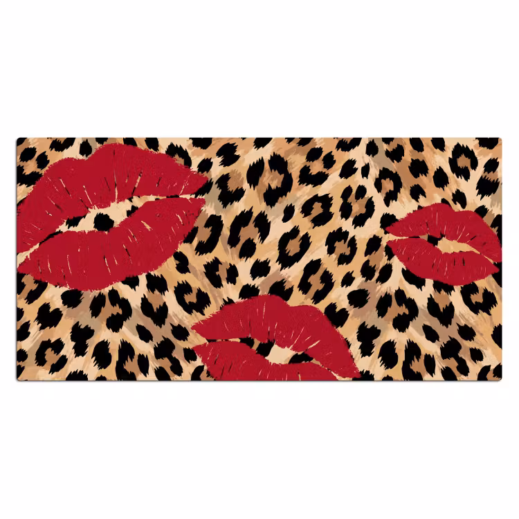 Bureau onderlegger - Kusafdruk - Dierenprint - Rood — 2