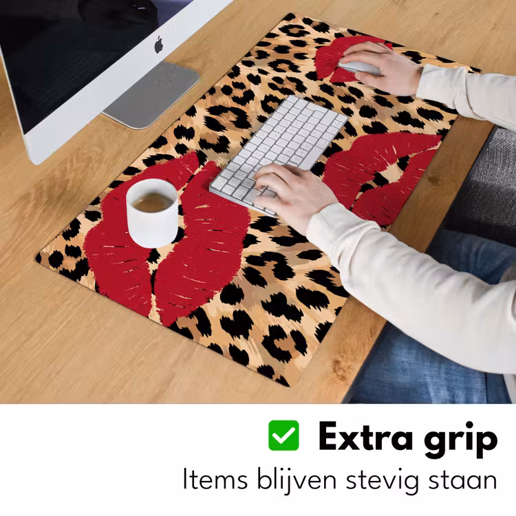Bureau onderlegger - Kusafdruk - Dierenprint - Rood — 6
